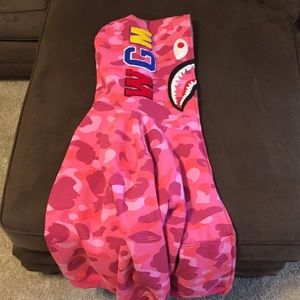 Pink bape hoodie